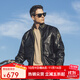 AKSERIES新復古回潮系列G-8短款外套皮夾克PU夾克男AK男裝商場(chǎng)同款2104249 黑色 2XL