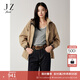 玖姿（JUZUI）優(yōu)雅英倫通勤風(fēng)連帽收腰短風(fēng)衣女2025秋季新款JTFQ41301 卡其 M