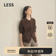LESS【0壓系列】親膚羊絨衫女短款柔軟圓領(lǐng)百搭針織開(kāi)衫2O0312080 201暗咖 M