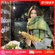 CRANTA KOMEIA圍巾女2025新款秋冬季條紋保暖加厚圍脖披肩生日禮物送女友老婆 綠色 高級感送女朋友愛(ài)人實(shí)用高檔
