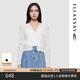 歌力思（ELLASSAY）2025春夏新款時(shí)尚簡(jiǎn)約風(fēng)優(yōu)雅百搭系V領(lǐng)短款針織衫女EWD361M02500 純凈白 S