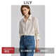 LILY2025冬新款女裝含羊毛法式刺繡磨毛暖感休閑通勤白色襯衫外套 603本白 S