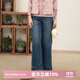 布符2025年秋季新品懷舊藍九分直筒牛仔褲高腰顯瘦百搭女士休閑褲 懷舊藍 M