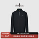 比音勒芬【輕量親膚】春秋季男士時(shí)尚上衣輕戶(hù)外休閑運動(dòng)立領(lǐng)長(cháng)袖T恤百搭 07黑 XL （110）