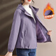 俞兆林（YUZHAOLIN）媽媽秋冬休閑風(fēng)衣外套2025新款中老年女沖鋒衣連帽加絨上衣棉衣 紫色 加絨 2XL (推薦105-120斤)