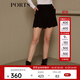 PORTS寶姿 新品女裝甜美百搭波浪邊休閑短褲SN9P026CWF002 黑色 M (6)