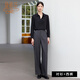 黛維亞2025新款高級感黑色輕熟風(fēng)V領(lǐng)襯衫氣質(zhì)簡(jiǎn)約通勤正式場(chǎng)合上衣 黑色襯衫+灰色西褲 L