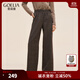歌莉婭【秋季新品首發(fā)】闊腿褲女松弛感穿搭通勤直筒格子長(cháng)褲1E8J1D27A 21C啡色格 XS