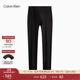 Calvin Klein內衣秋冬男士休閑簡(jiǎn)約提花腰邊ck舒適純色打底長(cháng)褲秋褲NM2658 UB1-太空黑 M