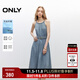 ONLY2025夏季新款天絲編織掛脖領(lǐng)立體裁剪牛仔連衣裙女|125242008 J32洗水牛仔藍 S