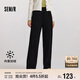 森馬（Semir）[商場(chǎng)同款]休閑褲女加絨長(cháng)褲簡(jiǎn)約冬2024仿呢闊腿褲101724127016A