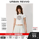 UR2025春季新款女裝美式復(fù)古圖案短款修身短袖T恤UYL450005 本白 (修身款) M
