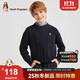 暇步士（Hush Puppies）童裝兒童線衣冬裝新款男女童柔軟套頭毛衣 藏藍(lán) 160