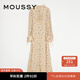 moussy 女裝新款優(yōu)雅淑女風(fēng)抽褶系帶刺繡連衣裙010FAW30-7330 071淺米色 M 00002