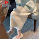 皮爾卡丹（pierre cardin）米白色羊毛針織半身裙女秋冬加長(cháng)款垂感顯瘦包臀開(kāi)叉直筒一步裙子 米白色半裙 S