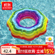 Bestway游泳圈大人充氣戲水加厚成人救生圈甜甜圈游泳裝備 布丁泳圈(90-220斤)+小黃泵