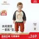 英氏寶寶套裝衣服秋冬新款男女童長(zhǎng)袖衛(wèi)衣長(zhǎng)褲嬰兒兩件套加絨保暖 奶油吐司套裝 80 cm