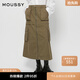 moussy 新品城市運動風(fēng)口袋工裝微喇半身裙028HAZ30-0711 150軍綠色 M 00002/M