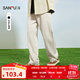 三福2025夏季男士棉布直筒休閑褲 時(shí)尚長(cháng)褲寬松褲子500858 杏色 28