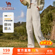 駱駝（CAMEL）加絨工裝女褲防風防水傘兵軟殼休閑褲 C25CAYL6021 橡木灰 M