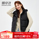 雪中飛羽絨馬甲短款女士2025新款戶(hù)外休閑百搭背心簡(jiǎn)約馬夾冬季保暖外套 黑色（連帽） M /160