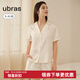 ubras25年新品流光梔子花翻領(lǐng)短袖短褲套裝舒適家居服女睡衣 馥芮白色底梔子花印花 L