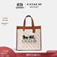 蔻馳（COACH）奧萊女士女包馬車(chē)圖案印花和馬車(chē)徽章FIELD托特包 B4/粉筆白色 高光琥珀色