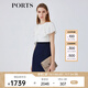 PORTS寶姿女裝春夏新品時尚Two-in-one疊片裝飾連衣裙LM8D198KWB008 丈青 M (6)