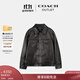 蔻馳（COACH）奧萊男士男裝皮革TRUCKER夾克外套 黑色 L
