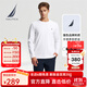 諾帝卡（NAUTICA）男裝春秋純棉柔軟親膚多色基礎經(jīng)典長(cháng)袖T恤男TE4301 1BW白色 L
