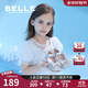 百麗（Belle）童鞋幼童學(xué)步寶寶鞋春秋款蝴蝶結公主鞋女童水晶鞋兒童單鞋小皮鞋 銀色 28 腳長(cháng)17.1-17.6cm