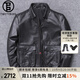 twetybird翠迪鳥(niǎo)男士頭層牛皮真皮飛行服皮衣修身皮外套春秋休閑真皮夾克男 黑色【精選頭層牛皮】 2XL