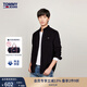 TOMMY JEANS【燈芯絨】秋冬男裝純棉復古休閑通勤繡標長(cháng)袖襯衫外套 黑色BDS M