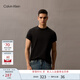 Calvin KleinJeans25夏季男士休閑簡約刺繡ck純棉打底針織短袖T恤40HM265 UB1-太空黑 XL