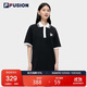 FILA FUSION斐樂(lè )潮牌女子連衣裙夏季時(shí)尚寬松簡(jiǎn)約POLO領(lǐng)連身裙