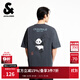 杰克·瓊斯（JACK&JONES）男裝25年棉質(zhì)涼感短袖T恤男士夏季潮流寬松卡通熊貓印花半袖t恤 E44黑砂色 寬松版，卡碼拍小 L 180