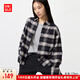 優(yōu)衣庫驚喜價(jià)女裝法蘭絨襯衫/格紋長(cháng)袖襯衣空調衫481173 08 深灰色 L /160/88A