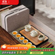 琦軒源汝窯旅行茶具套裝便攜式戶(hù)外露營(yíng)喝茶裝備隨身茶壺帶茶盤(pán)節日禮品