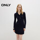 ONLY 2025夏季松弛正肩翻領(lǐng)針織長(cháng)袖短裙連衣裙女|125346005