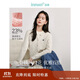茵曼老錢(qián)風(fēng)麻花針織開(kāi)衫秋季女裝百搭軟糯圓領(lǐng)顯瘦毛衣外套 花白色 L 