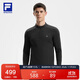 FILA 斐樂(lè )官方男子針織長(cháng)袖上衣2025冬季健身運動(dòng)加絨基礎長(cháng)T