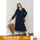 獨束大碼女裝學(xué)院風(fēng)減齡西裝時(shí)尚套裝文藝復古春季新款微胖mm半裙 藏青色-外套 2XL
