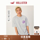 HOLLISTER【涼感印花T】25夏新款情侶寬松T恤男裝女裝KI323-5008 麻灰色 M (180/100A)