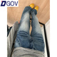 DGOV美式復古直筒牛仔褲女2025年新款水洗低腰寬松顯瘦慵懶微喇褲子女 復古藍zt S 【80-95斤】