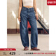 Levi's李維斯25年秋冬新款美式休閑女士BARREL高腰寬松錐形牛仔褲 中藍(lán) 27 (31)