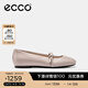 愛(ài)步（ECCO）女鞋平底鞋 2025輕奢淺口單鞋芭蕾舞鞋瑪麗珍鞋 舞悅234303 HL灰粉色2343030138637