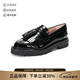 STUART WEITZMAN思緹韋曼 SW 女士漆皮流蘇裝飾單鞋樂(lè )福鞋皮鞋 MILA LIFT BLK PAT PATENT 黑色 36