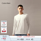 Calvin KleinJeans春夏男士休閑通勤ck浮雕字母凈色內(nèi)搭打底長(zhǎng)袖T恤J326899 YAF-月光白 L