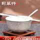 莉翠行（LICUIHANG）銀碗三件套999足銀筷子勺子家用雙層隔熱餐具套裝實(shí)用禮盒刻字 中號百福 碗183克+勺34克+筷41克+證書(shū)禮盒