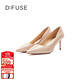迪芙斯Dfuse新款簡(jiǎn)約好搭漆面單鞋氣質(zhì)尖頭通勤OL職業(yè)女鞋大碼高跟鞋 橡皮粉 37
